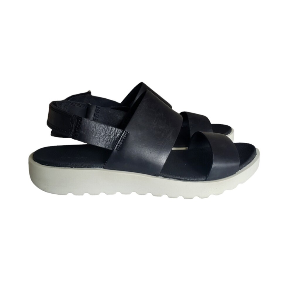 ECCO Women's Freja 2-Strap Shadow Black Sandal Size 37 EUR US Size 6